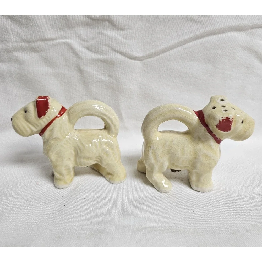 Vintage Scotty Terrier Dog Salt And Pepper Shakers Japan
